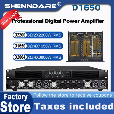 ShennDare D1650 Professional Digital Power Amplifier 4x1650w 8Ohm 4 Channel DJ Subwoofer Amplifier L