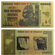 ready Zimbabwe Gold Foil 100 000 000 000 000 Dollar Souvenir Per 1 Pcs
