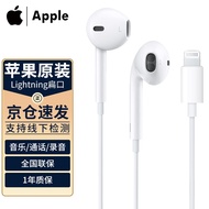 Apple 苹果耳机有线iPhone14promax/13/12/XS线控带麦平板手机扁口头通用 苹果原装耳机扁口通用