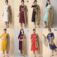 EF-1839~S TO 8XL Beautiful Magic Cotton Kurti Pant & Dupatta Set