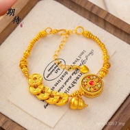 Compass Gourd Ancient Method Bracelet Sand Gold Red Blue Fashion Oil Drip Bracelet Compass Five Empi