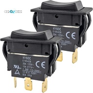 Type Mechanical Equipment Rocker Switch 3-Pin HY60C 2-Pack Heavy-Duty for Motor Industrial Equipment