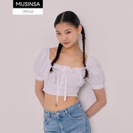 [not your rose] Square crop blouse (white)