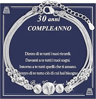Women Birthday Gift, Silver Women 30th Birthday Bracelet, Women's 30th Birthday Gift Ideas Mother Da
