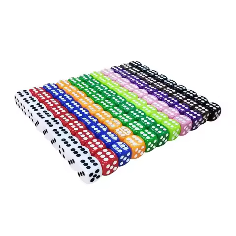 100Pcs/set 2021 Foreign Trade New Product 16mm Color Dice Acrylic New Material Dice Game Dice