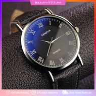 Original GENEVA Minimalist Men's Fashion Watches Men's Quartz Clock Man Leather Wrist Geneva Wa