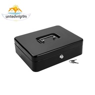 [untedvrip9n]Cash Box Metal Cash Box with Tray and Key Lock, Tiered Locking Cash Box,  Lock Safe wit