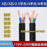 Pure Copper Soft Cable Wire Waterproof Antifreeze Two-Phase 3-Phase 2-Core 3-Wire Outdoor Sheath