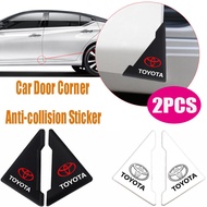 HN | 2ชิ้น/เซ็ต PVC มุมประตูรถ,สติกเกอร์ป้องกันการชนกันสำหรับ Toyota Alphard Hilux Avanza Yaris Calya Vios Celica Vigo ประตูรถยนต์ป้องกันรอยขีดข่วนบัฟเฟอร์อุปกรณ์เสริมสติกเกอร์