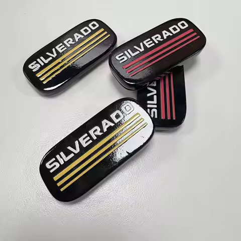 Fits 99-07 Silverado Nameplate Badge Side Roof Pillar Cab Emblem Pastable Badge Yellow / Red (Option