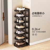 Iron Art Narrow Shoe Rack for Home Use, Corner Simple Shoe Cabinet, Stainless Steel Dormitory Door B