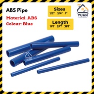[Sell in Feet] ABS Pipe | 15mm 20mm 25mm | 1/2" 3/4" 1" | Paip Biru