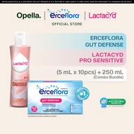 Erceflora Gut Defense Probiotic Supplement + Lactacyd Feminine Wash Pro Sensitive 250ML