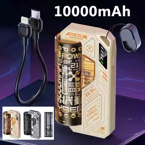 10000mAh Rechargeable Powerbank External Battery 22.5W Tactical Mecha Fast Charging Replaceable Powe