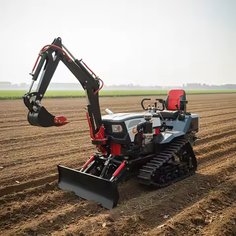 35HP Waterproof Mini Track Tractor Multi Purpose Farm Crawler Tractor Front Loader Digger Plow Trenc