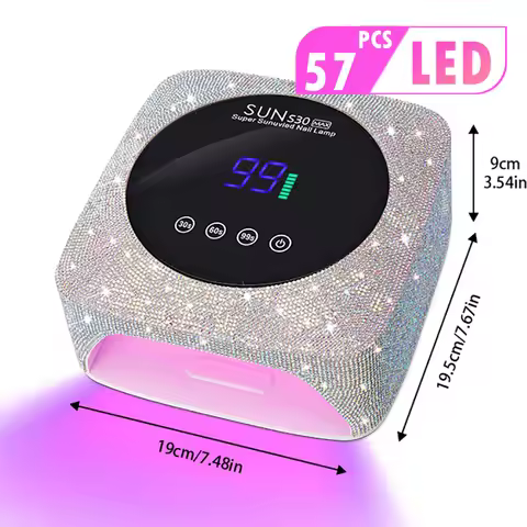 DianaBeauty UV LED Nail Lamp Rechargeable Cordless Nail Dryer with Rhinestone and 3 Timer Settings U