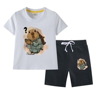 COD 2026 Boys Summer 2025 New Style Children Pure Cotton Short-Sleeved t-Shirt Boys Summer Handsome 