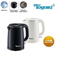 Toyomi 1.0L Stainless Steel Electric Cordless Kettle WK 1029 - Black / White