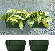 Maxona Wall Planter - 2 Pack, 13 inch Vertical Wall Pots for Outdoor, Green Plant Wall Self Watering