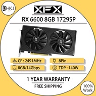 USED XFX RX 6600 8G Gaming Graphics Card 6600 GPU 1792SP 2491MHz 128bit 14000MHz GDDR6 RX 6600 video