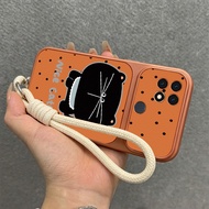Case for OPPO A15 A35 A2 PRO 5G 1Leather Texture Phone Case with Free Lanyard 1TP-DT-YDHM01
