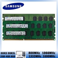 Samsung RAM DDR3 4GB 8GB 1600MHz 1333MHz 1066MHz หน่วยความจำเดสก์ท็อป DDR2 2GB 800MHz 240ขาโมดูลหน่วยความจำ DIMM RAM DDR3L