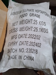 1 sack 25kg epsom salt external use AND FOODGRADE (magnesium sulfate)