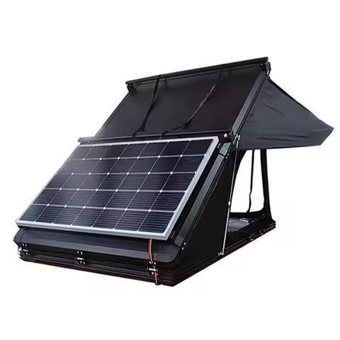 Solar Panel Power Automatic Foldable Hard Shell Rooftop Tent for Car Camping Aluminum RV/MPV Roof To