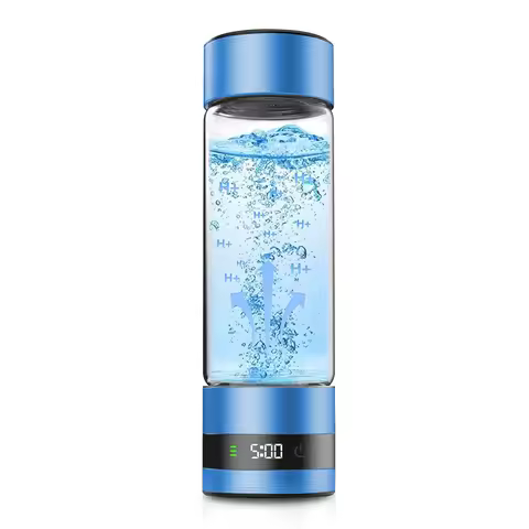 OEM 460ml Glass Smart Display Screen Hydrogen Water Bottle Battery for Outdoor Car Use Stand Mount D