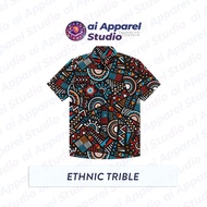 KEMEJA Premium Short Sleeve Adult Shirt - Ai Apparel Studio x HMSTR - Ethnic Trible