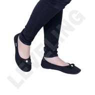 CODE N54J BA21L Women's Flat Shoes Porto Canvas Korean Pearl Motif Size 36 4