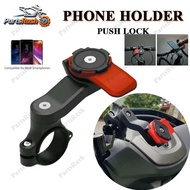 PUSH LOCK MOTORCYCLE BICYCLE ELECTRIC SCOOTER PHONE HOLDER MOUNT COMPLETE SET QUAD LOCK W ADAPTOR