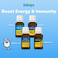 [Boost Energy & Immunity] Ddrops Adult Daily Liquid Vitamin D3 Supplement | 1000 IU / 2000 IU / 5000