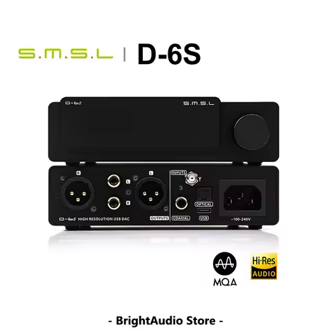 SMSL D-6S D6s Hi-Res Audio HIFI Decoder MQA CD USB DAC ES9039Q2M 4 OPA1612 PCM768 DSD512 Bluetooth 5