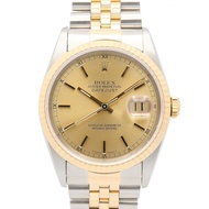 【二手】ROLEXDatejust W 字頭香檳色 16233 CH/BA K18（黃金）不鏽鋼男士腕錶
