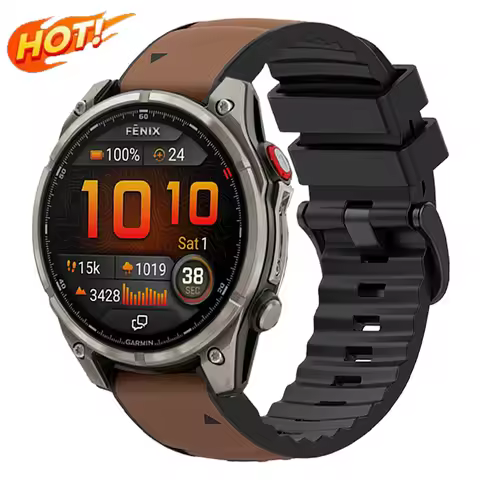 Leather Silicone 22 26mm Quick Release WatchBand For Garmin Fenix 8 Pro 7 7X Pro Tactix 7 Enduro 3 E