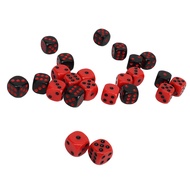 [LIX1] 48PCS 6 Sided Dices Black and Red Plastic Waterproof Table Game Dice Set for Party Bars Club
