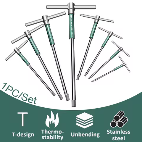 T/L Torx Screwdriver 2/2.5/3/3.5/4/4.5/5/6/8/10mm T-shaped Allen Hex Wrench Chrome Spanner Extended 