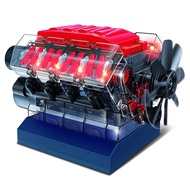 Playz V8 Combustion Engine Model Kit That Runs - Build Your Own STEM Mini V8 Model Engine Kit for Ad