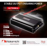 Nakamichi NKTE80.4 2200 WATT POWER 4 Ohm Class AB 4 Channel Power Amplifier Kereta Car Amplifier NKT