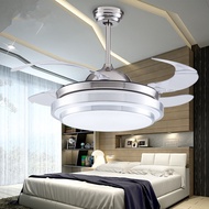 《SG Stock》52/42/36/26 inch Ceiling fan with LED light Korea fashion 6 speeds 3 gears dimming Invisible blade