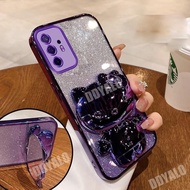Luxury Casing for OPPO A94 4G OPPO Reno 5F Reno5 F Case with Lovely Cute 3D Plating Kitty Cat Holder Stand Mirror Case for Girls Bling Glitter Cover