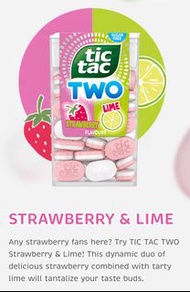 兩件包本地平郵 Tic Tac TWO 薄荷糖 (草莓&青檸/薄荷)