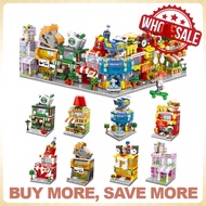 [Ready Stock] Mini Lego City Street View Building Blocks McDonald’s House Model Building Blocks Comp