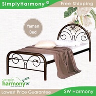 SHSB Yaman Single Size / Solid Wood / Metal Bed / Katil Kayu + Besi