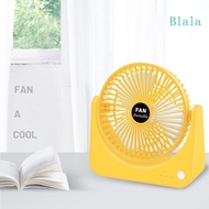 Blala Mute Table Rotatable Fan 2000mAh USB Rechargeable Desktop Fan 3 Modes for Office