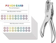 Punch Card with Single Hole Punch,Pack of 120 Reward Incentive Cards,Behavior Chart for Classroom Sc