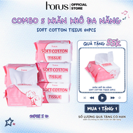 [QT 1 Khăn khô Horus] Combo 5 Khăn khô Horus đa năng Soft Cotton Tissue 80pcs