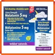 Webber Naturals - 特強甜睡褪黑激素5毫克 400粒 好睡眠時差 平行進口 (參考效期: 06/2027*)