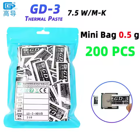 Net Weight 0.5 Gram 200 PCS Grey GD-3 Thermal Conductive Grease Paste Plaster Heat Sink Compound for